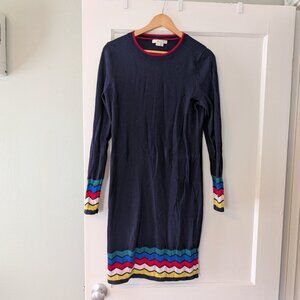 Boden Rainbow Chevron Striped Wool Cashmere Cotton Blend